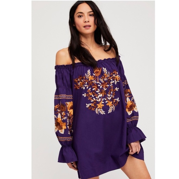 Free People Dresses & Skirts - NWT FREE PEOPLE FLEUR DU JOUR EMBROIDERED FLORAL DRESS Boho Romantic Cottagecore